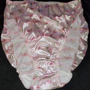 ISO Vintage Vanity Fair Hi-Cut Satin Pink Floral Panties (Style 8-48-142)